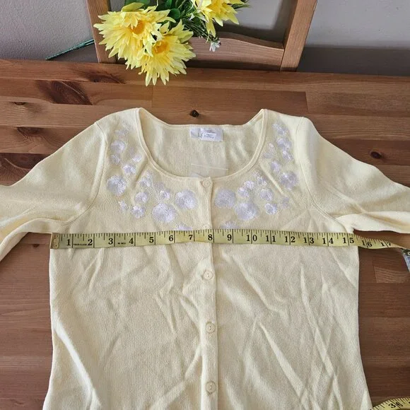 LOFT - Women's Round Neck 3/4 Sleeve Button Down Cardigan Sweaters Size XS - Picture 5 of 12